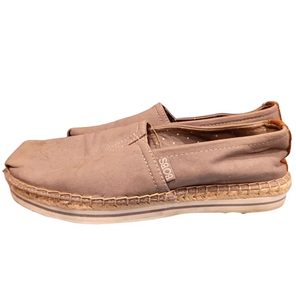 Bob's Canvas Slip Ons Memory Foam Insole by Skecher's Size 8 Flexpadrille LO